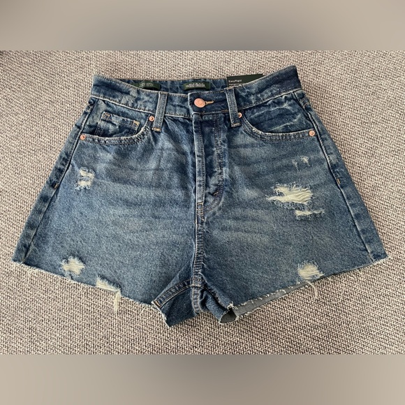 Wild Fable Blue Distressed Jean Shorts - Picture 1 of 11
